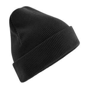 Beechfield Unisex Adult Cuffed Natural Cotton Heavyweight Beanie / Black